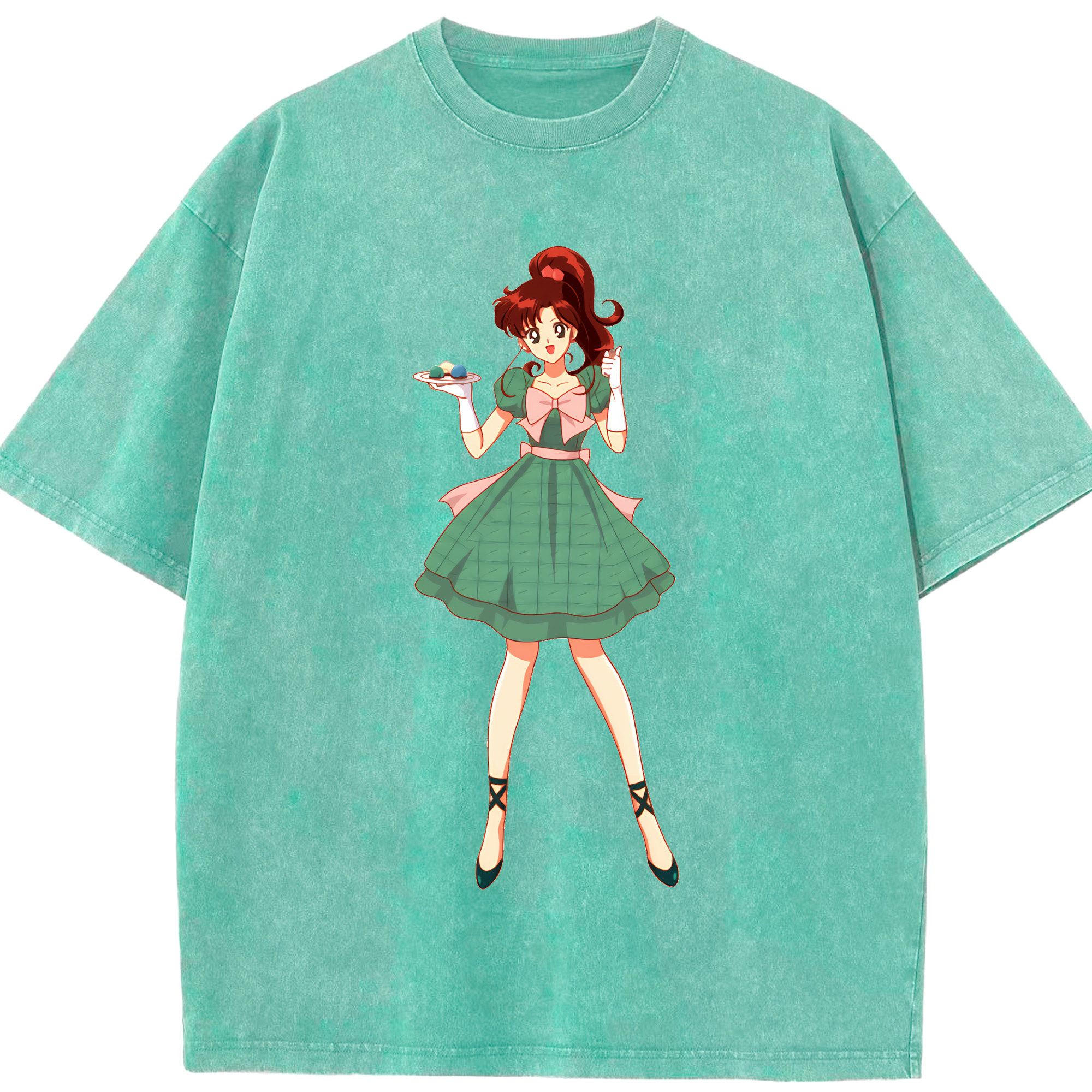 （画像用） 美少女戦士セーラームーン 木野 まこと きの まこと Sailor Moon Kino Makoto （セーラージュピター；Sailor Jupiter） 綿100% ヴィンテージ風 半袖Tシャツ（フロントプリント）